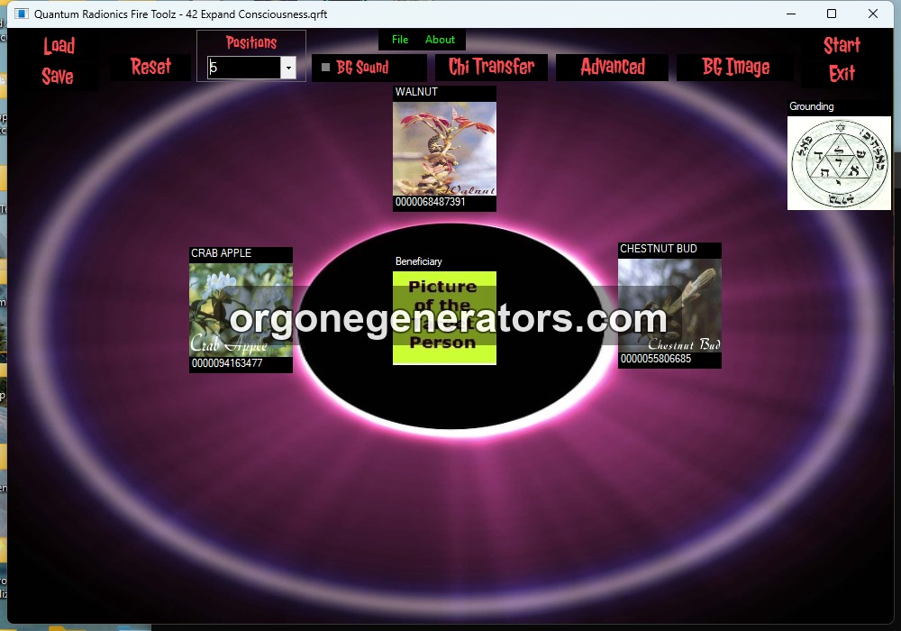 Expand Consciousness Bach Flowers template in Quantum Radionics Fire Toolz