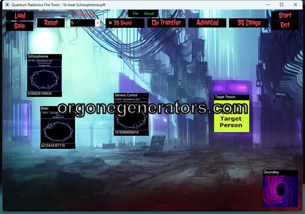 Quantum Radionics Fire Toolz Sai Sanjeevini template shown for illustrative purposes