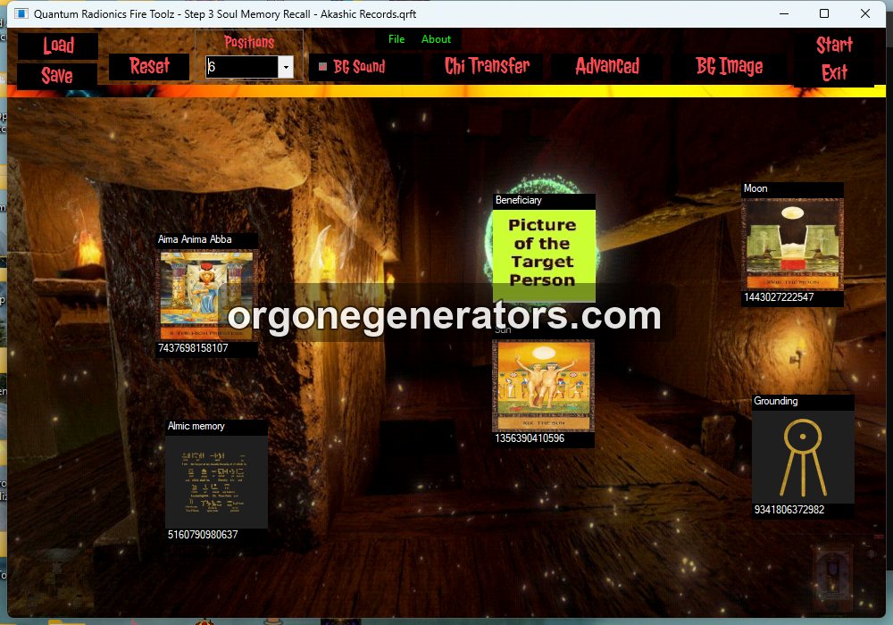 Egyptian Initiation Step 3 Soul Memory Recall template loaded in Quantum Radionics Fire Toolz