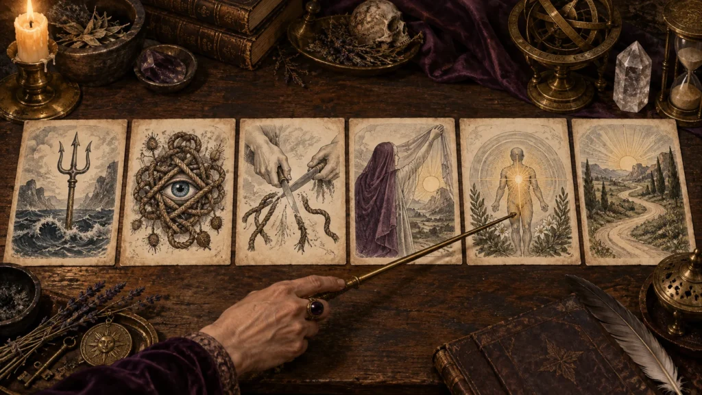 Six illustrated folio plates show the cleansing sequence from Blasting Glyph to Road Opener.