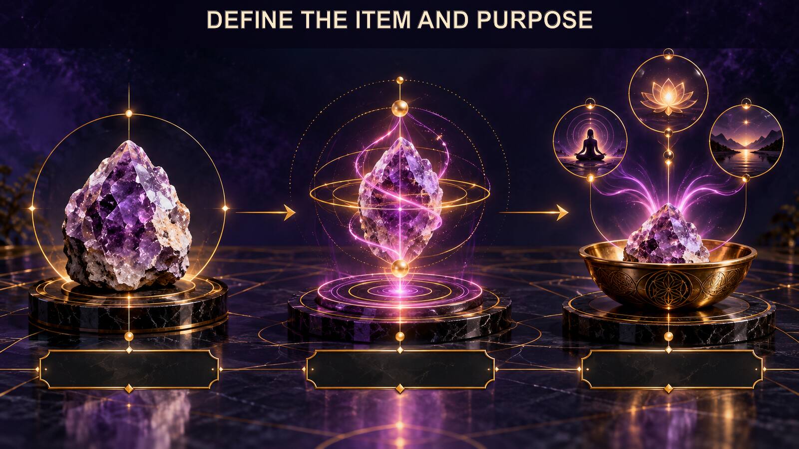 Water, a crystal, and a personal object each receive a clear identity, purpose, and practical safety boundary.
