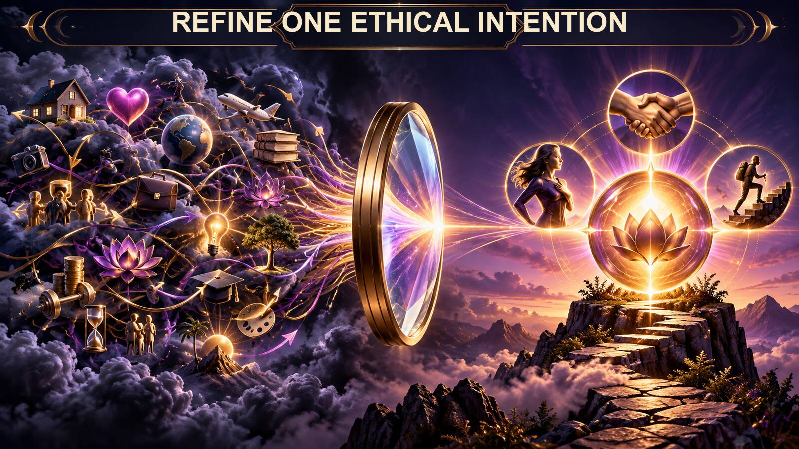 An unfocused cloud of wishes is refined into one concise, affirmative, consent-based intention.