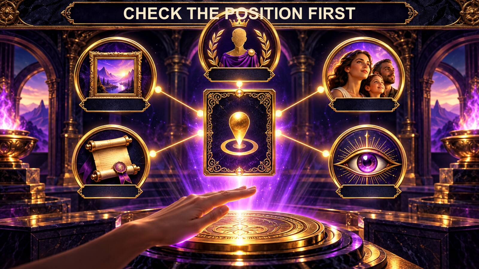 A position is verified through image, name, decree, beneficiary relationship, and display settings before value generation.