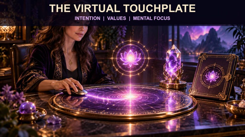 Fire Toolz virtual touchplate connecting focused intention with a saved radionic value